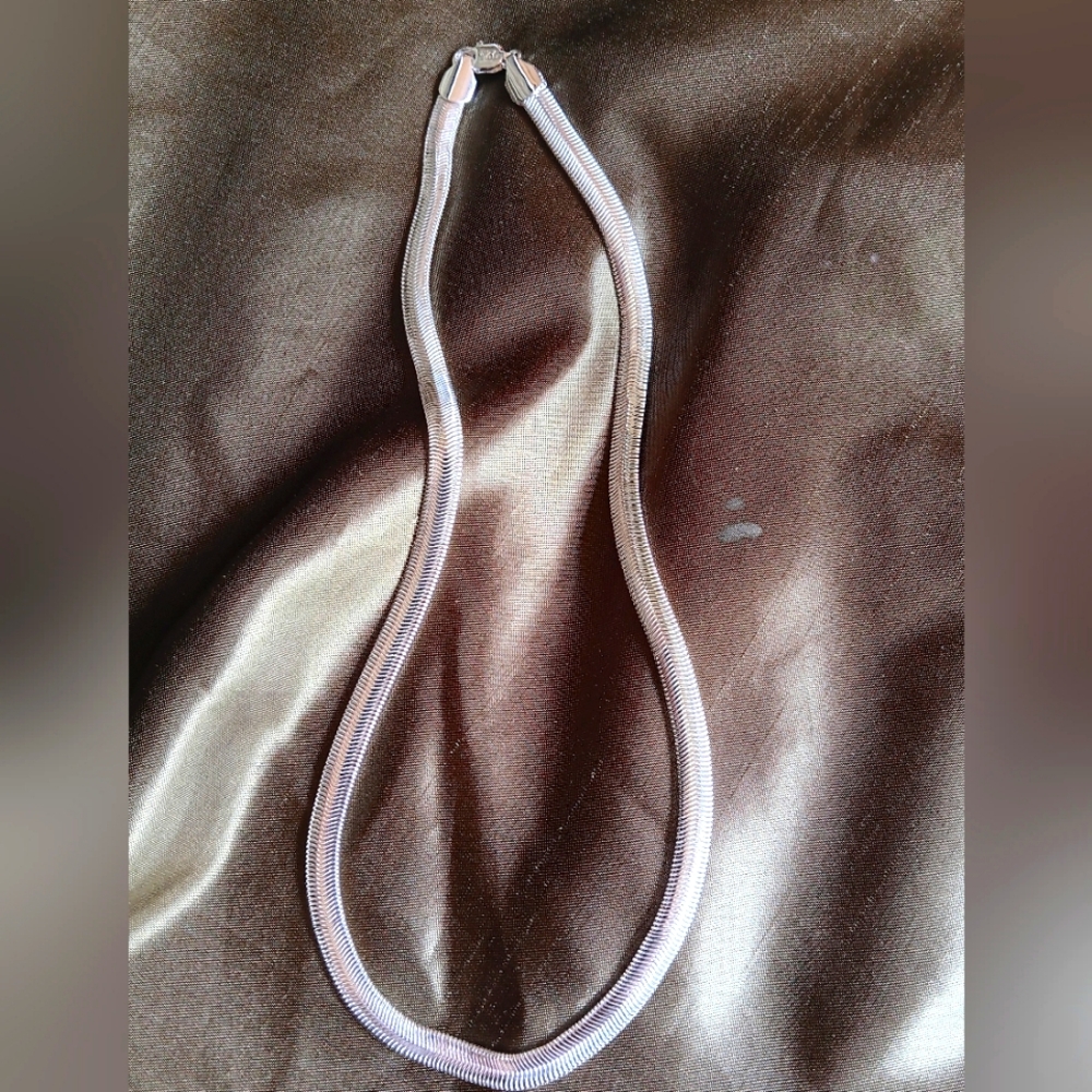 Polished Silver Snake Chain Necklace - Women Jewelry